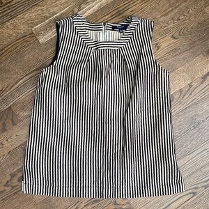 Madewell Sleeveless black and cream striped top. 100% cotton. Size XS